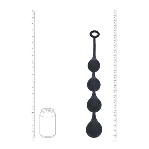 SHOTS Waterdrop Silicone Anal Balls - L - 40mm - Black