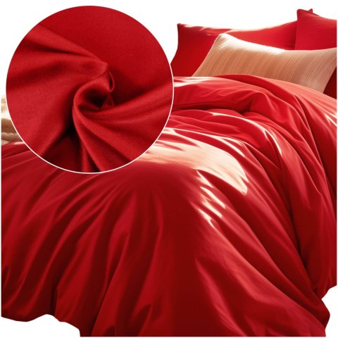 Pościel satyna bawełniana CZERWIEŃ 029/180x200