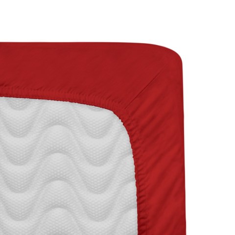 Prześcieradło satyna bawełniana z gumką czerwony 029/140x200