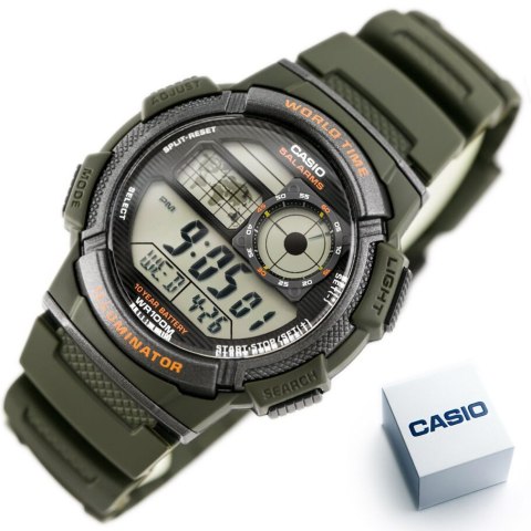 Casio ZEGAREK MĘSKI CASIO AE-1000W 3AVDF (zd073b) - WORLD TIME + BOX