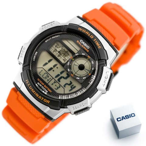 Casio ZEGAREK MĘSKI CASIO AE-1000W 4BV (zd073d) - WORLD TIME + BOX