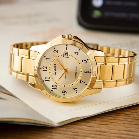Casio ZŁOTY ZEGAREK MĘSKI CASIO MTP-V004G-9B (zd047a) + BOX