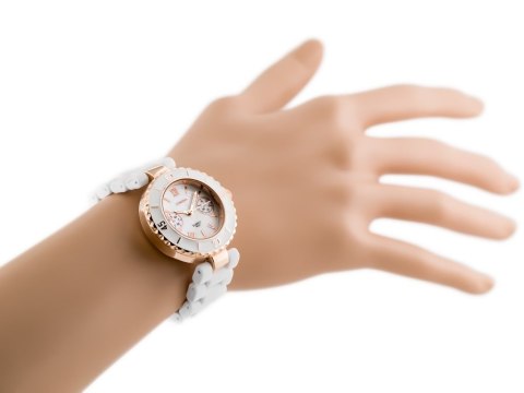 Inny ZEGAREK DAMSKI LONGBO - white/gold (zx610a)