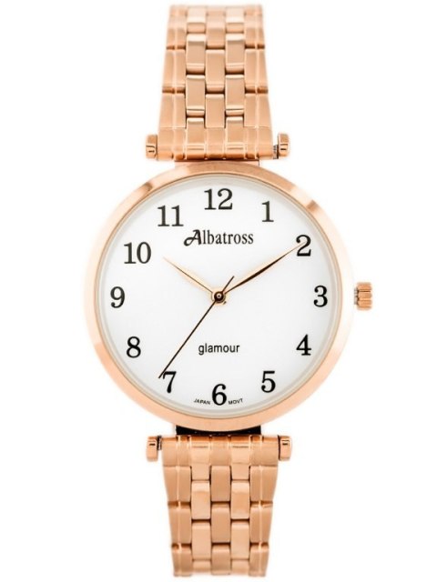 Albatross ZEGAREK DAMSKI ALBATROSS Glamour ABBB97 (za537c) rose gold/white