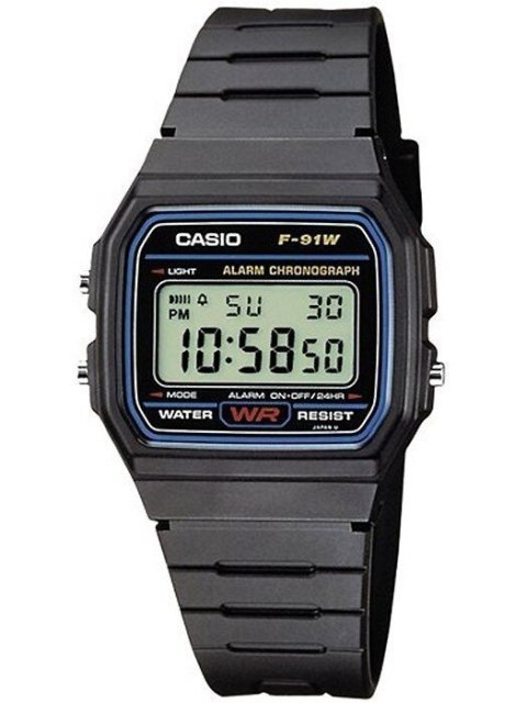 Casio ZEGAREK MĘSKI CASIO F-91W-1YER (zd086a) - KLASYKA + BOX