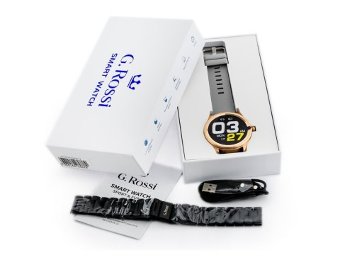 G. Rossi SMARTWATCH MĘSKI G. Rossi SW012-5 gold/gray + dodatkowa BRANSOLETA (sg007e)