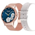 Pacific SMARTWATCH DAMSKI PACIFIC 18-2 - BRANSOLETA + PASEK: Rosegold / Biały (sy015b)