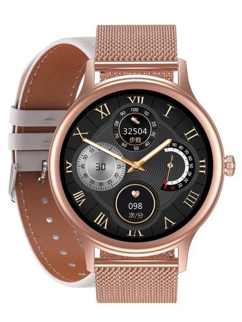 Pacific SMARTWATCH DAMSKI PACIFIC 18-2 - BRANSOLETA + PASEK: Rosegold / Biały (sy015b)