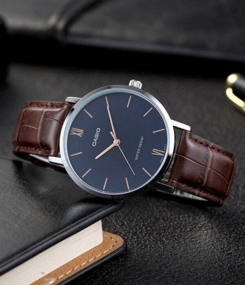 Casio ZEGAREK MĘSKI CASIO MTP-VT01L-2B + BOX