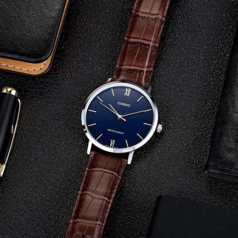 Casio ZEGAREK MĘSKI CASIO MTP-VT01L-2B + BOX