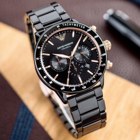 Emporio Armani ZEGAREK MĘSKI EMPORIO ARMANI AR70002 - MARIO - CERAMIKA (zi022a)