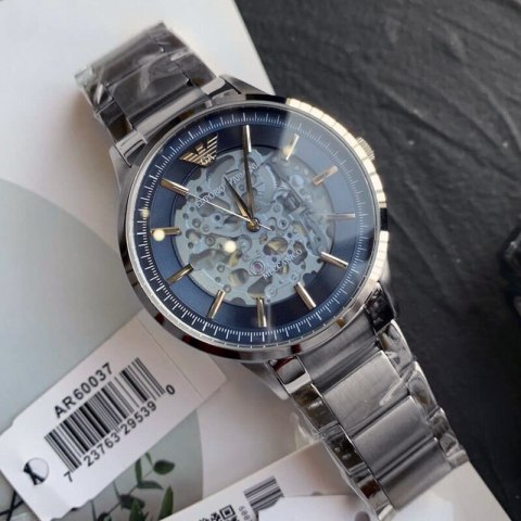 Emporio Armani Zegarek męski EMPORIO ARMANI SKELETON AUTOMATIC AR60037 (zi054a)