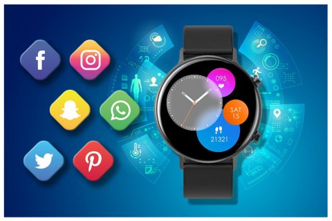 Rubicon SMARTWATCH DAMSKI Rubicon RNCE98 - WYKONYWANIE POŁĄCZEŃ, PULSOKSYMETR (sr043b)