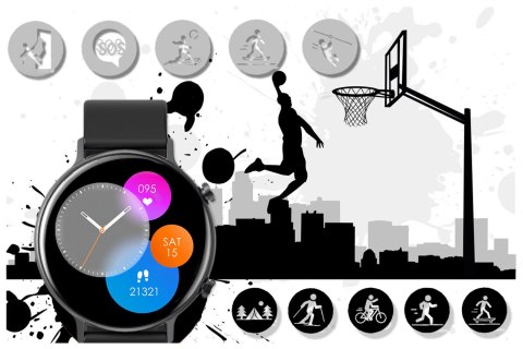 Rubicon SMARTWATCH DAMSKI Rubicon RNCE98 - WYKONYWANIE POŁĄCZEŃ, PULSOKSYMETR (sr043b)