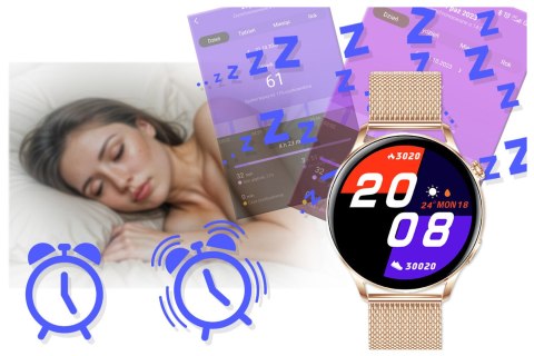 Rubicon SMARTWATCH DAMSKI Rubicon RNCE81 - WYKONYWANIE POŁĄCZEŃ, PULSOKSYMETR (sr045b)