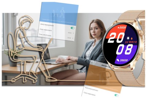 Rubicon SMARTWATCH DAMSKI Rubicon RNCE81 - WYKONYWANIE POŁĄCZEŃ, PULSOKSYMETR (sr045b)