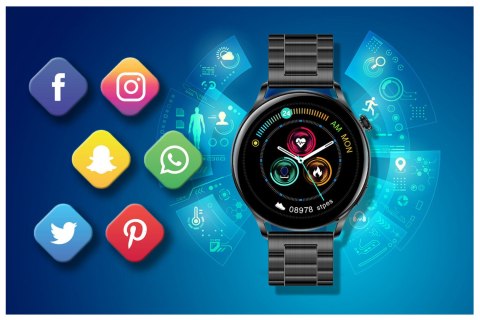 Rubicon SMARTWATCH Rubicon RNCE81 - WYKONYWANIE POŁĄCZEŃ, PULSOKSYMETR (sr045c)