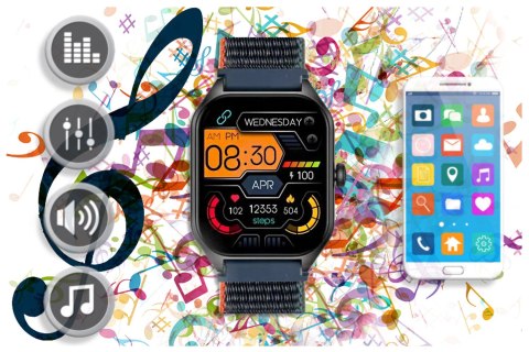 Rubicon SMARTWATCH UNISEX Rubicon RNCF03 - ROZMOWY BLUETOOTH, ALWAYS ON DISPLAY (sr049a)