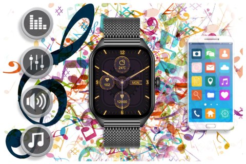 Rubicon SMARTWATCH UNISEX Rubicon RNCF03 - ROZMOWY BLUETOOTH, ALWAYS ON DISPLAY (sr049g)