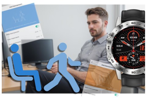 Gravity SMARTWATCH MĘSKI GRAVITY GT9-6 - WYKONYWANIE POŁĄCZEŃ, CIŚNIENIOMIERZ (sg021f)