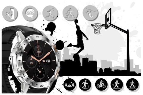 Gravity SMARTWATCH MĘSKI GRAVITY GT9-6 - WYKONYWANIE POŁĄCZEŃ, CIŚNIENIOMIERZ (sg021f)
