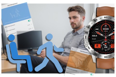 Gravity SMARTWATCH MĘSKI GRAVITY GT9-8 - WYKONYWANIE POŁĄCZEŃ, CIŚNIENIOMIERZ (sg021h)