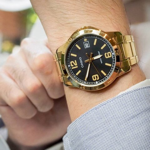 Casio ZEGAREK MĘSKI CASIO MTP-V004G-1B (zd047h) + BOX