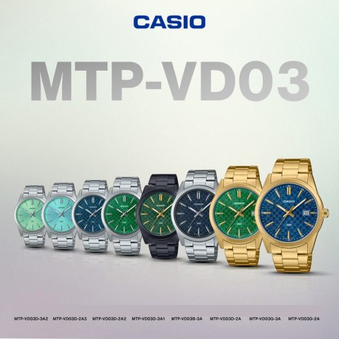 Casio ZEGAREK MĘSKI CASIO MTP-VD03D-2A2 + BOX