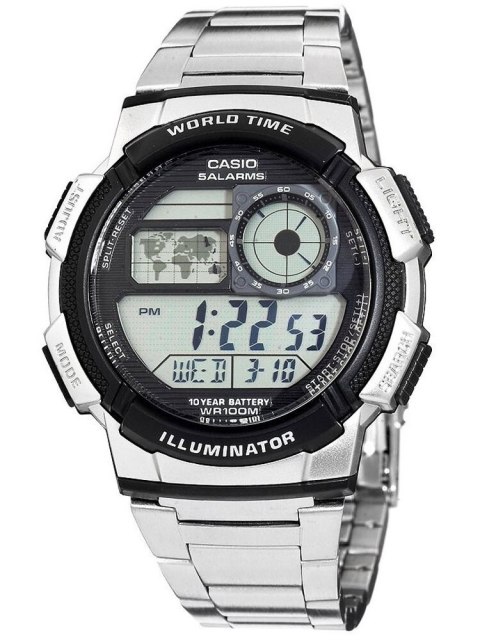 Casio ZEGAREK MĘSKI CASIO AE-1000WD 1A (zd073h) - WORLD TIME + BOX