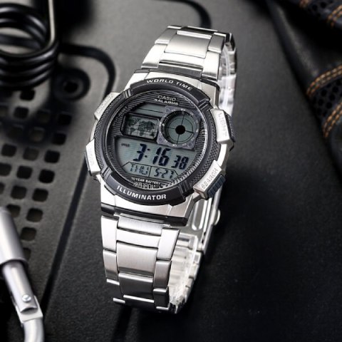 Casio ZEGAREK MĘSKI CASIO AE-1000WD 1A (zd073h) - WORLD TIME + BOX