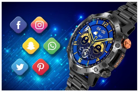 Gravity SMARTWATCH MĘSKI GRAVITY GT20-1 - AMOLED, DODATKOWY PASEK (sg024a)