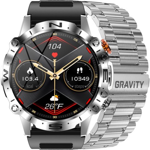 Gravity SMARTWATCH MĘSKI GRAVITY GT20-2 - AMOLED, DODATKOWY PASEK (sg024b)
