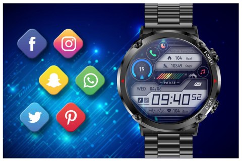 Gravity SMARTWATCH MĘSKI GRAVITY GT21-1 - BLUETOOTH CALL, DODATKOWY PASEK (sg025a)