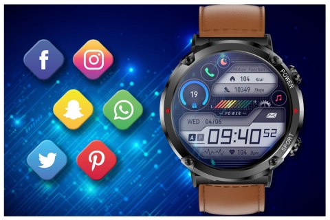 Gravity SMARTWATCH MĘSKI GRAVITY GT21-4 - BLUETOOTH CALL, DODATKOWY PASEK (sg025d)