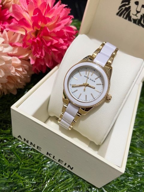 Anne Klein ZEGAREK DAMSKI Anne Klein Gold-Tone AK-3212WTGB + BOX