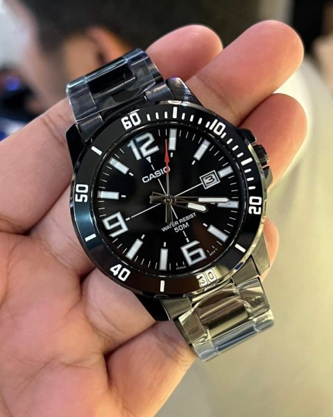 Casio ZEGAREK MĘSKI CASIO MTP-VD01B-1B (zd169e) + BOX