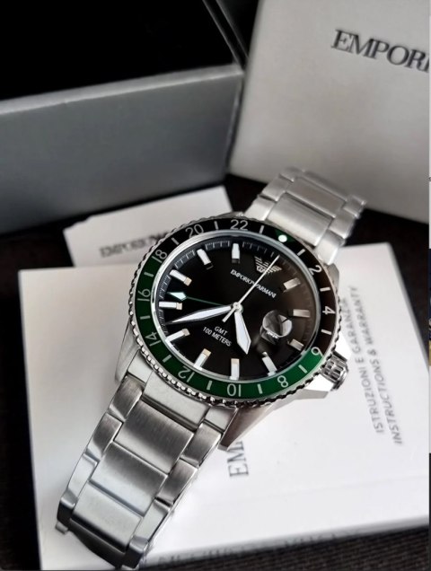 Emporio Armani ZEGAREK MĘSKI EMPORIO ARMANI AR11589 - Diver GMT (zi112a)