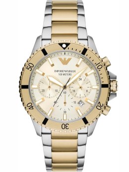 Emporio Armani ZEGAREK MĘSKI EMPORIO ARMANI AR11606 Two-Tone Chronograph + BOX