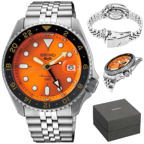 Seiko ZEGAREK MĘSKI SEIKO 5 SPORTS SSK005K1 GMT AUTOMAT WR100 + BOX