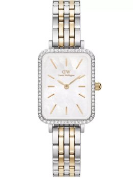 Daniel Wellington ZEGAREK DAMSKI DANIEL WELLINGTON Quadro Lumine Bezel 5-Link Two-Tone DW00100671 + BOX (zw519g)