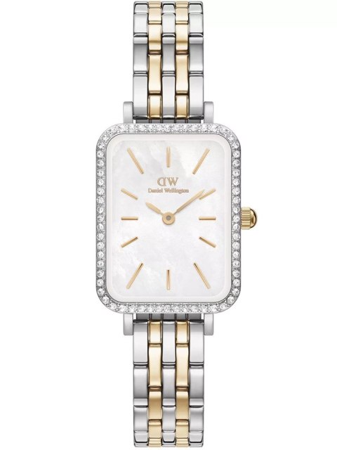 Daniel Wellington ZEGAREK DAMSKI DANIEL WELLINGTON Quadro Lumine Bezel 5-Link Two-Tone DW00100671 + BOX (zw519g)