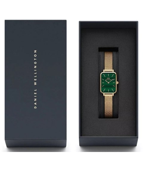 Daniel Wellington ZEGAREK DAMSKI DANIEL WELLINGTON Quadro Pressed Evergold Emerald 20mm DW00100561+ BOX (zw505m)