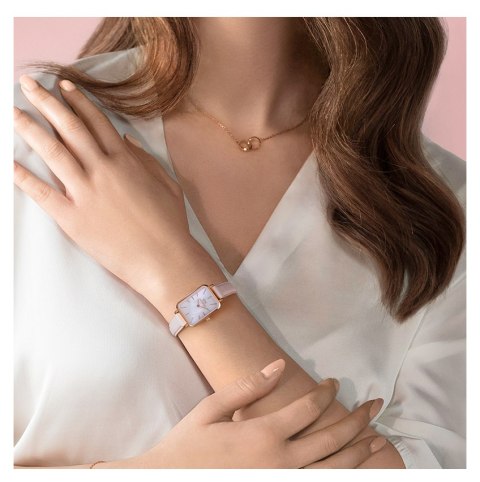 Daniel Wellington ZEGAREK DAMSKI DANIEL WELLINGTON Quadro Pressed Melrose Pearl 20mm DW00100508 + BOX (zw521a)