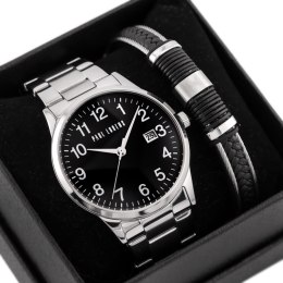 Paul Lorens KOMPLET PREZENTOWY MĘSKI PAUL LORENS - Zegarek + Bransoletka (zg368d)