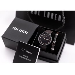 Paul Lorens KOMPLET PREZENTOWY MĘSKI PAUL LORENS - Zegarek + Bransoletka (zg370f)