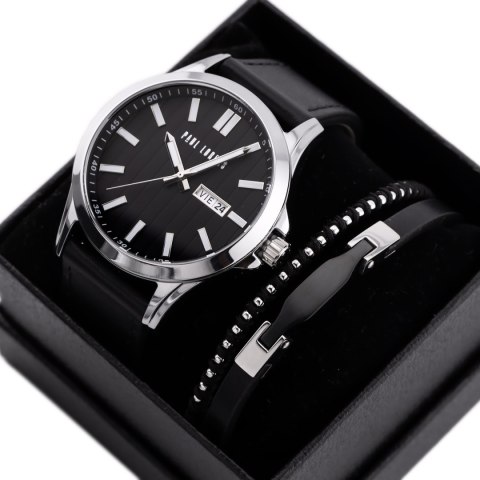 Paul Lorens KOMPLET PREZENTOWY MĘSKI PAUL LORENS - Zegarek + Bransoletka (zg374e)