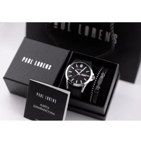 Paul Lorens KOMPLET PREZENTOWY MĘSKI PAUL LORENS - Zegarek + Bransoletka (zg374e)