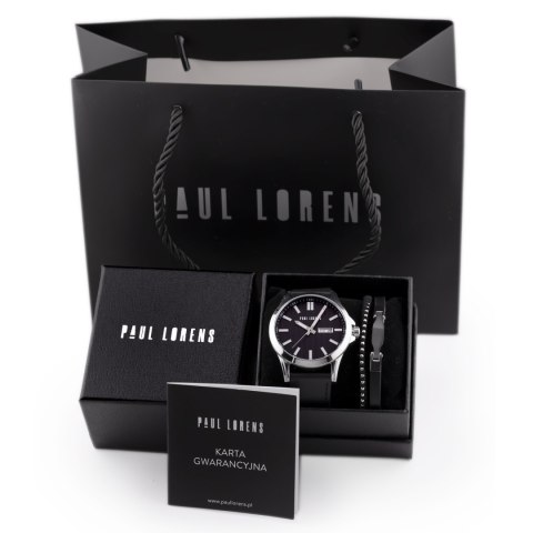 Paul Lorens KOMPLET PREZENTOWY MĘSKI PAUL LORENS - Zegarek + Bransoletka (zg374e)