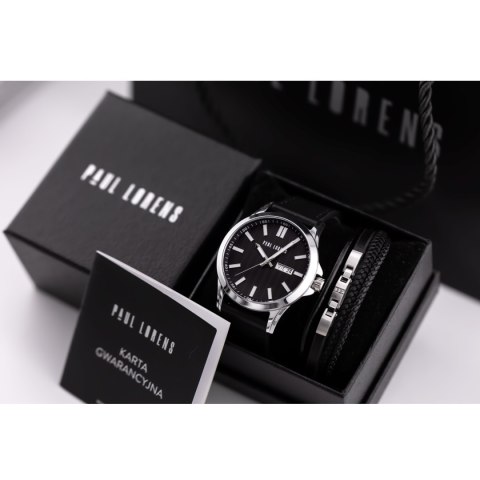 Paul Lorens KOMPLET PREZENTOWY MĘSKI PAUL LORENS - Zegarek + Bransoletka (zg374f)