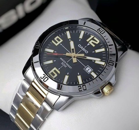Casio ZEGAREK MĘSKI CASIO MTP-VD01SG-1B + BOX